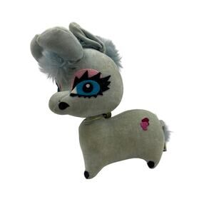 Vintage Kamar Blue Plush Donkey Horned Cow Big Eyes Made In Japan Hearts RARE